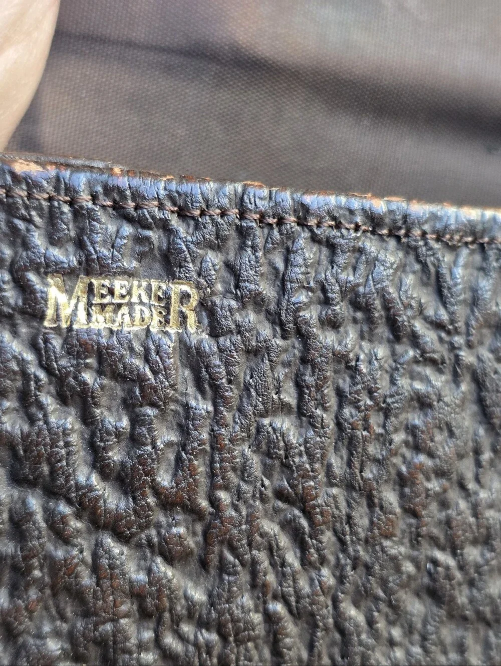 Vintage Western Rugged Clutch Men's Brown Leather Envelope Clutch Coin Pouch 90s